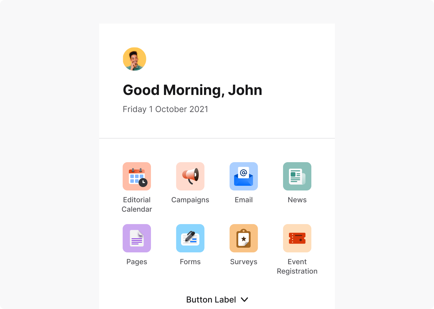 Dashboard sidebar trailing icon usage example