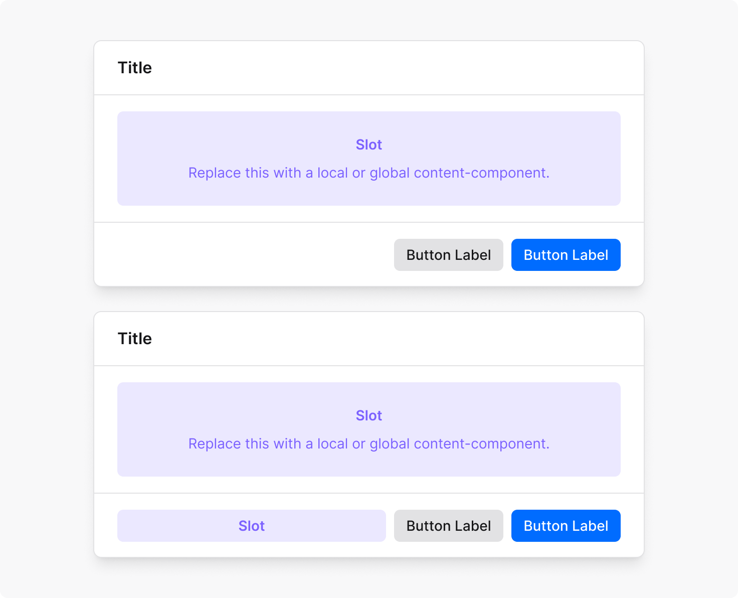 Dialog footer content example