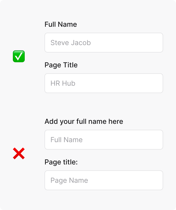 Field label guidelines