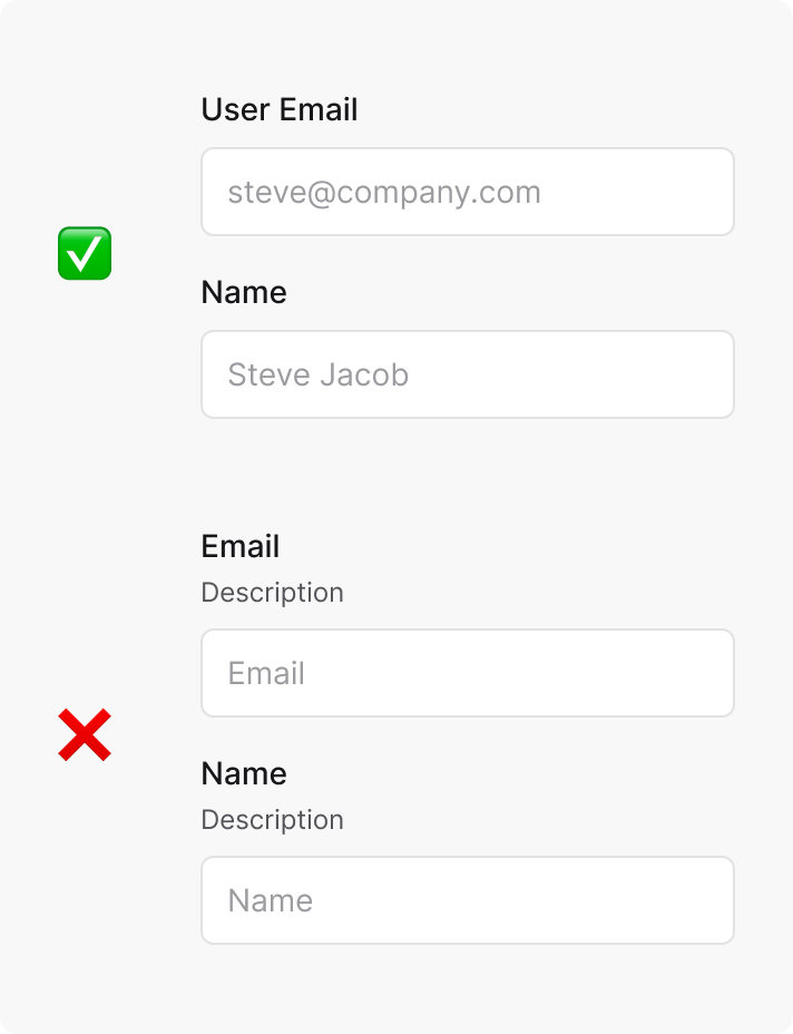 Placeholder text guidelines