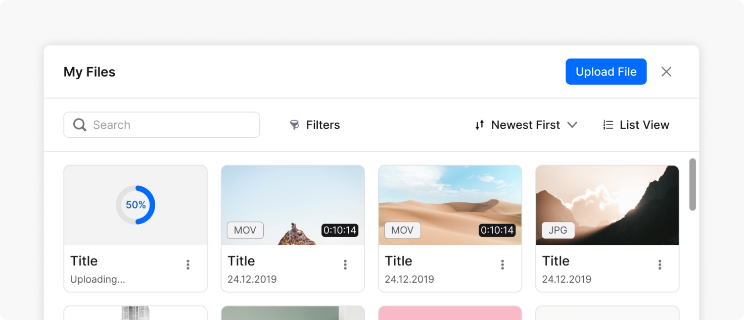 Loading spinner in thumbnail view