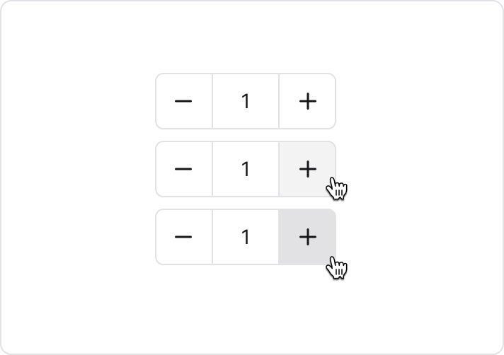 Number stepper button interactions