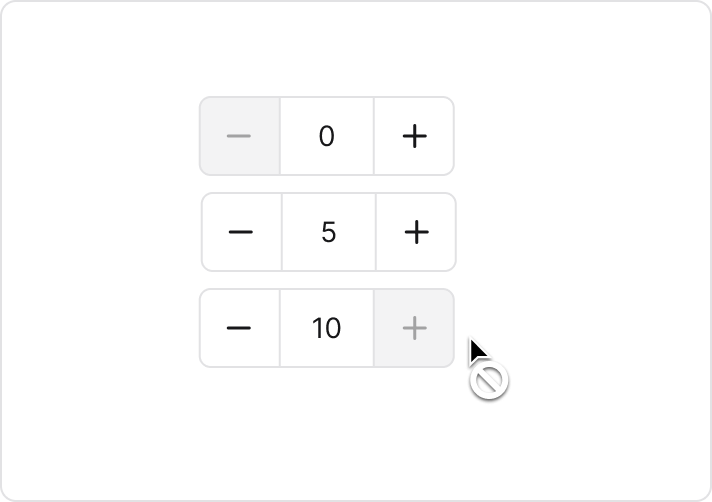 Number stepper min max button state