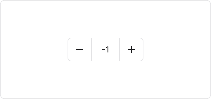Number stepper negative values
