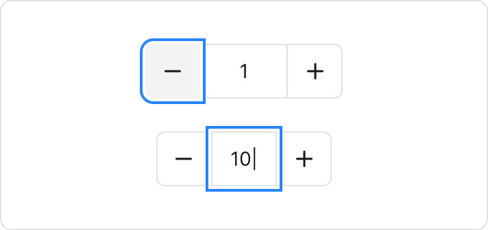 Number stepper keyboard and focus