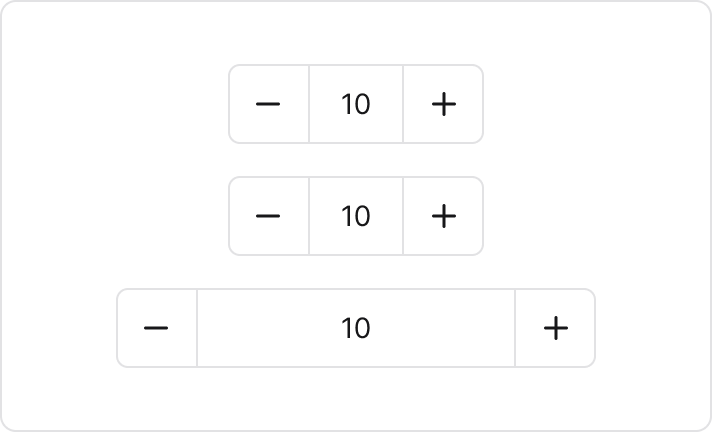Number stepper sizing