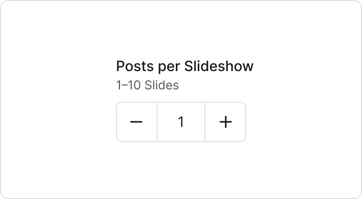 Number stepper usage example slideshow posts
