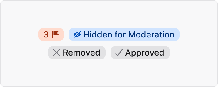 Pill usage example comment moderation