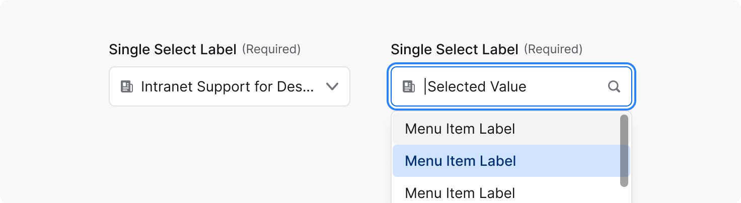 SearchableSingleSelect field truncation behavior