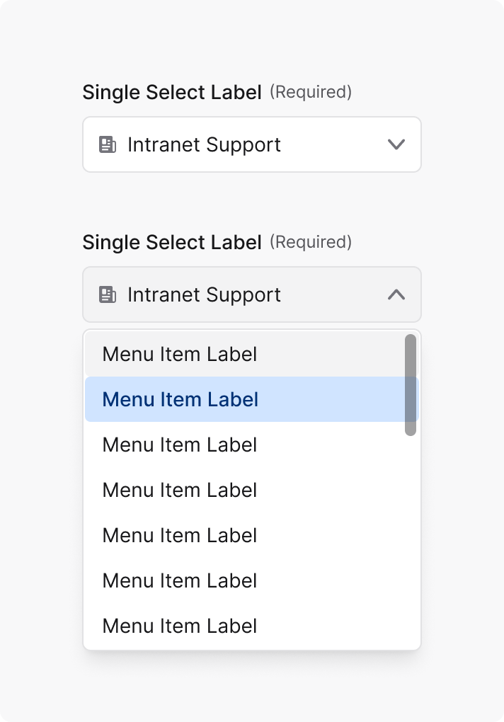Select caret flip example