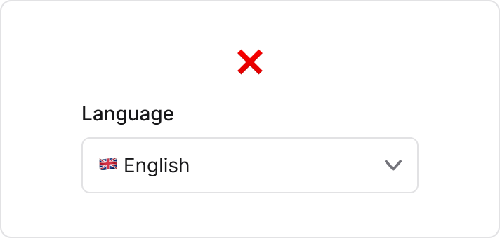 Select language flag don't example